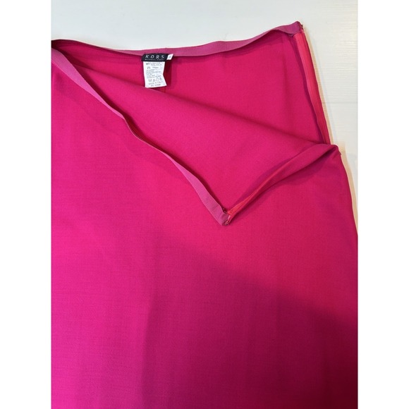 Michael Kors Power Pink Wool Midi Asymmetrical Skirt 10 Italy Barbiecore - Picture 4 of 5